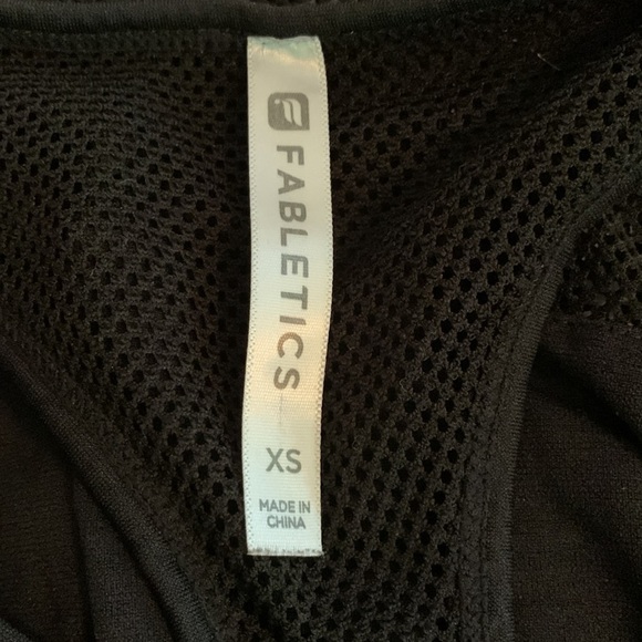 3-$30 Fabletics black longer length tank with mesh. - Picture 4 of 5